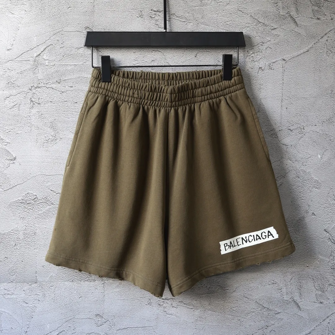 Distressed Logo Print Cotton Shorts D20921295