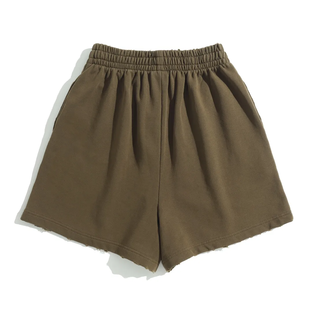 Distressed Logo Print Cotton Shorts D20921295 — view 11