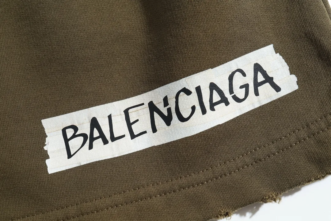 Distressed Logo Print Cotton Shorts D20921295 — view 14