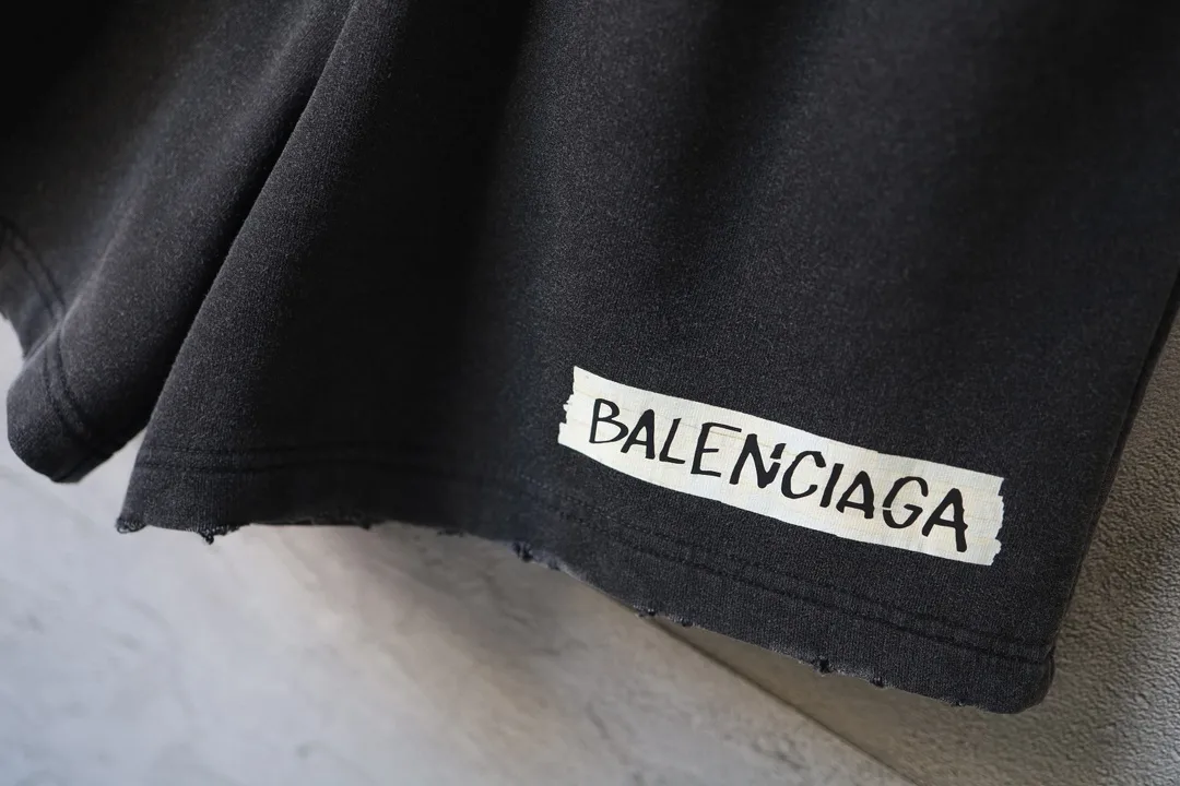 Distressed Logo Print Cotton Shorts D20921295 — view 22