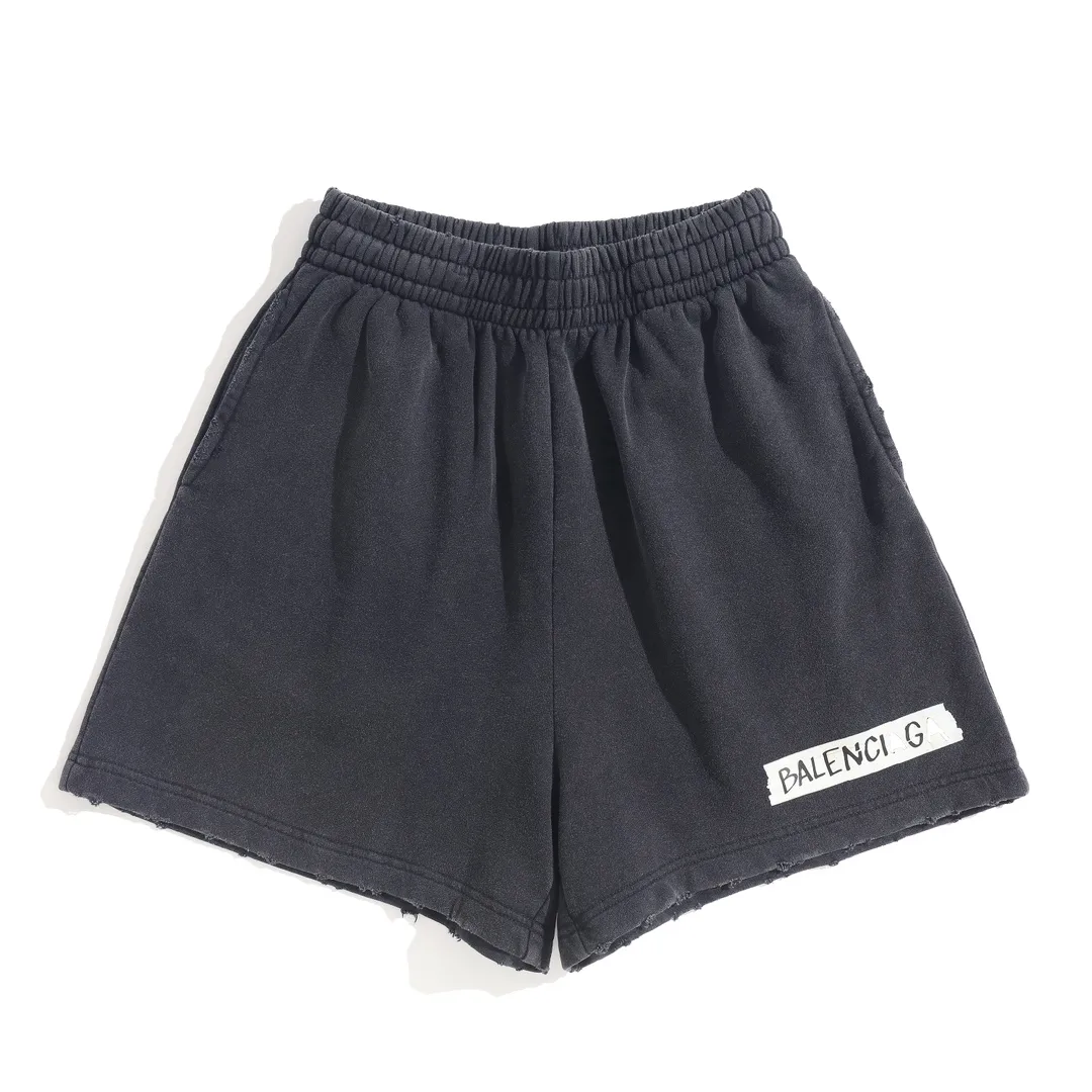 Distressed Logo Print Cotton Shorts D20921295 — view 28