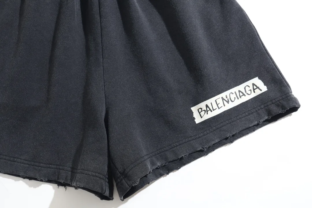 Distressed Logo Print Cotton Shorts D20921295 — view 33
