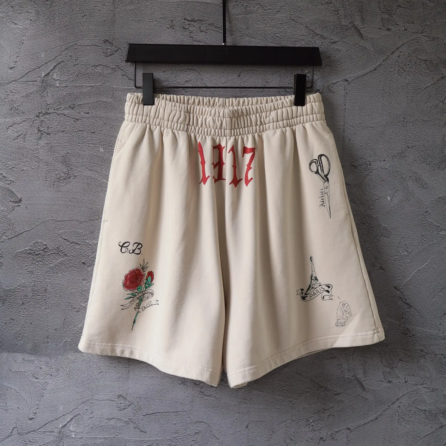 Graffiti Print Cotton Jersey Shorts D21921275