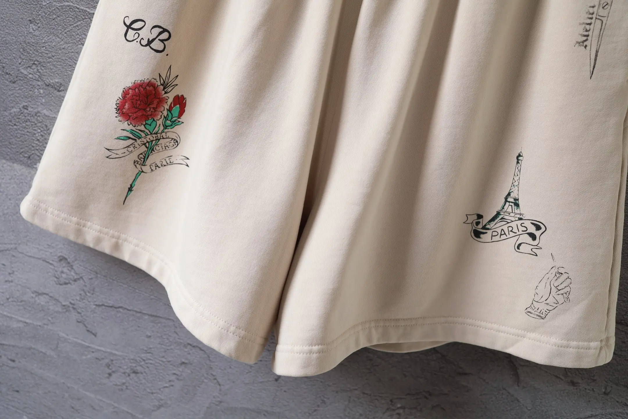 Graffiti Print Cotton Jersey Shorts D21921275 — view 4