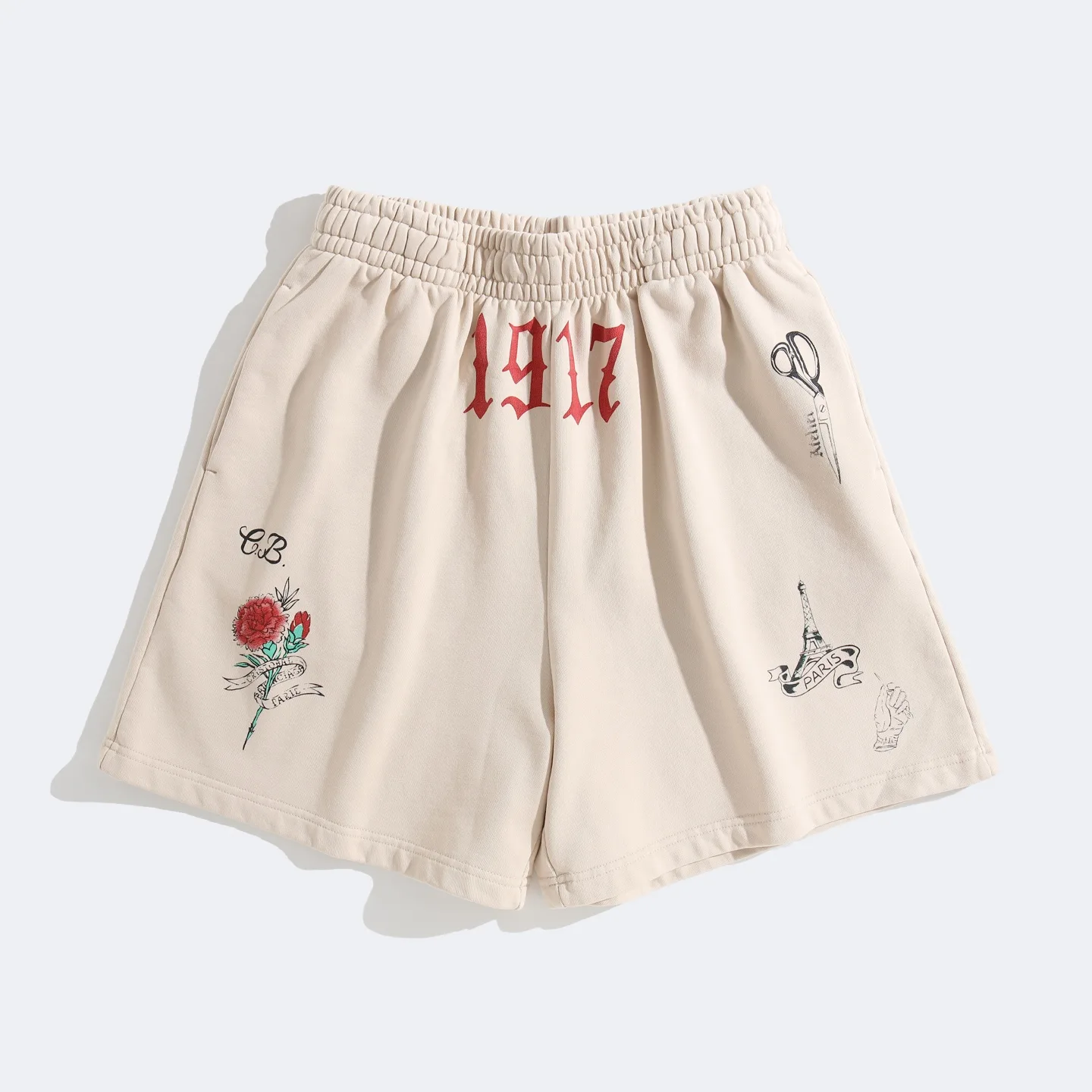 Graffiti Print Cotton Jersey Shorts D21921275 — view 10