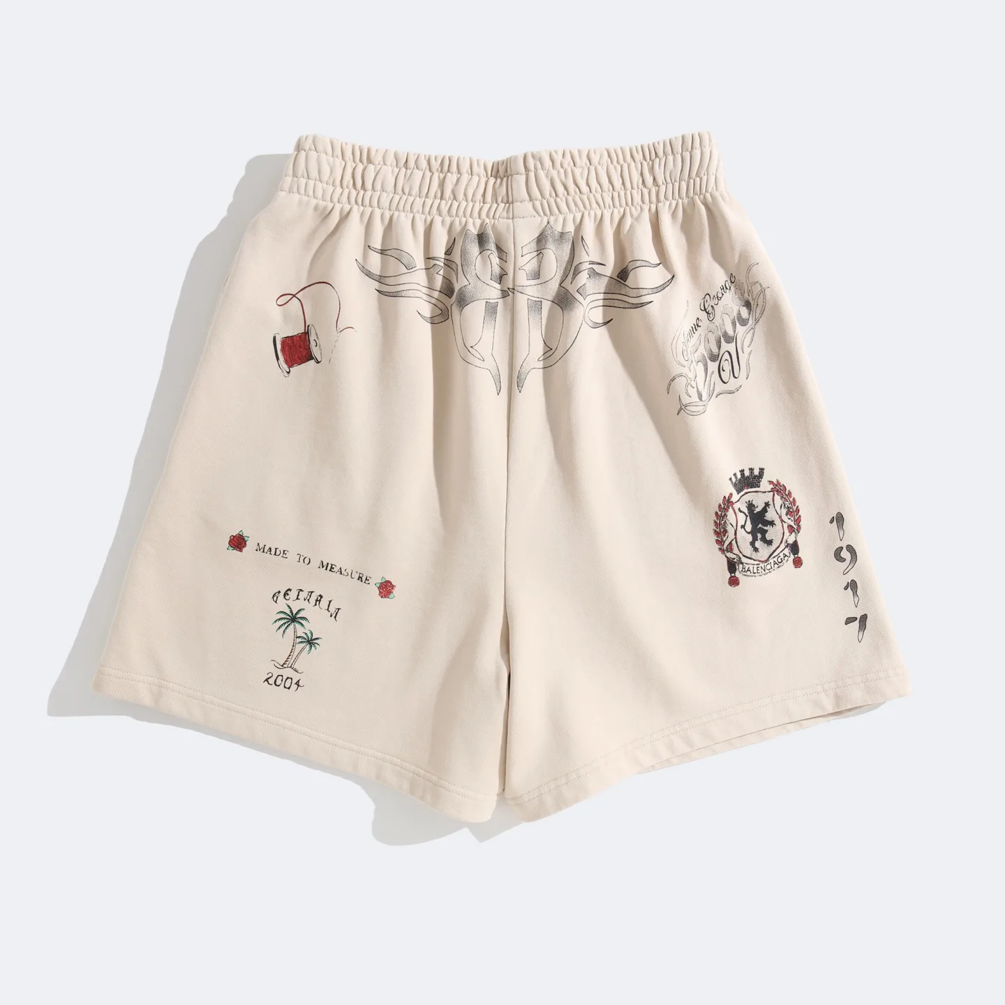 Graffiti Print Cotton Jersey Shorts D21921275 — view 11