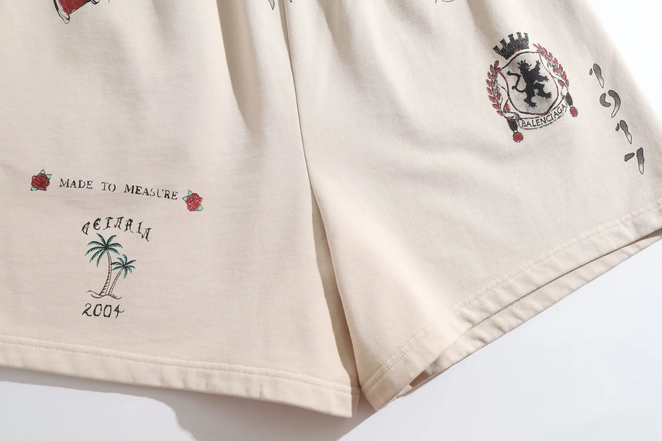 Graffiti Print Cotton Jersey Shorts D21921275 — view 13