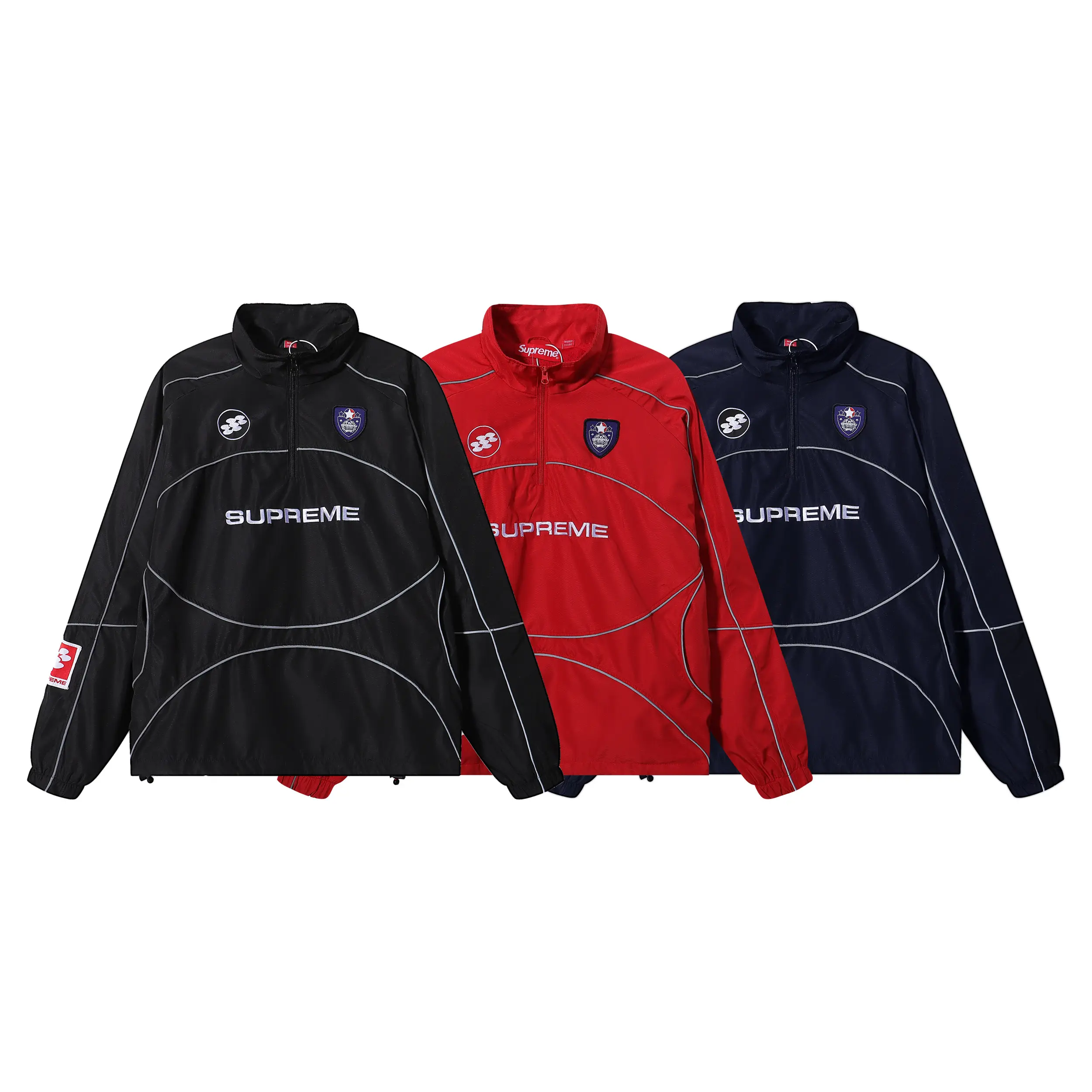 Reflective Embroidered Half-Zip Anorak D13015492