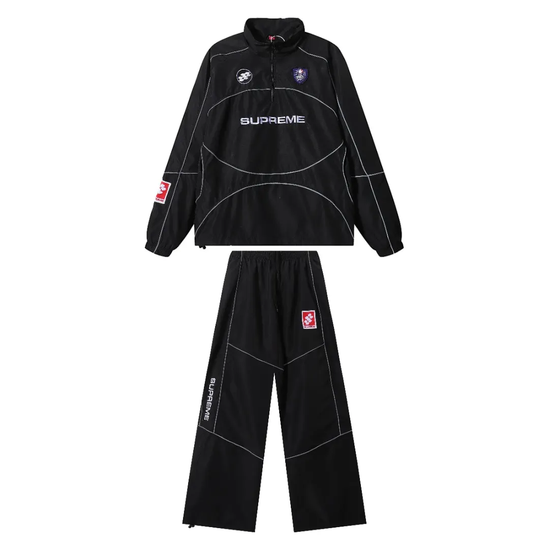 Reflective Piping Wide-Leg Track Pants D12015491 — view 3