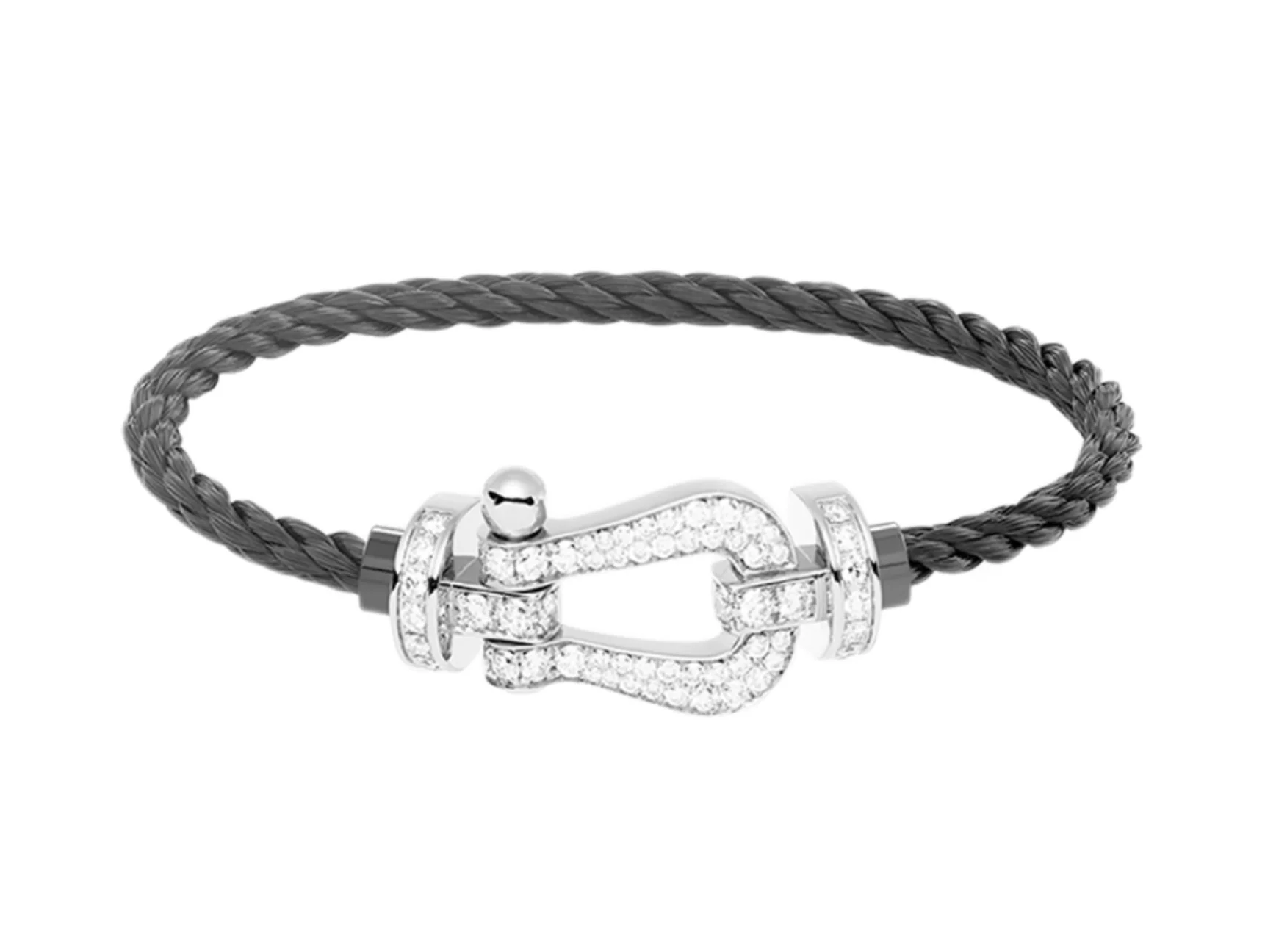 Large Horseshoe Buckle Braided Rope Bracelet D22017116