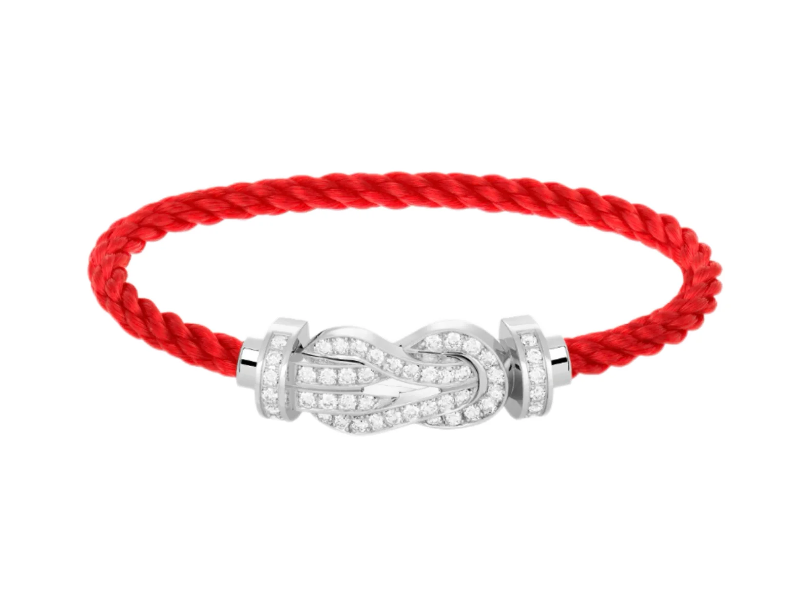 8-Degree Buckle Red Cord Bracelet with Pavé Crystals D23017110