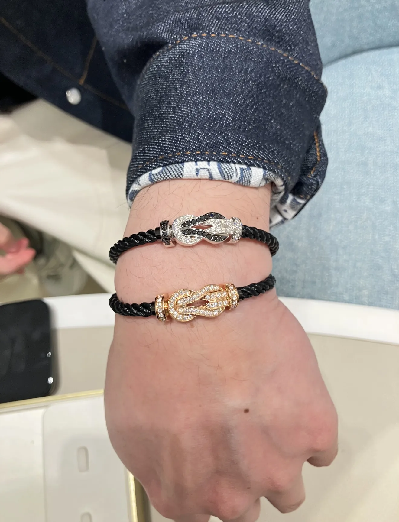 Force 10 Style Diamond-Set 8-Buckle Rope Bracelet D23017111 — view 12