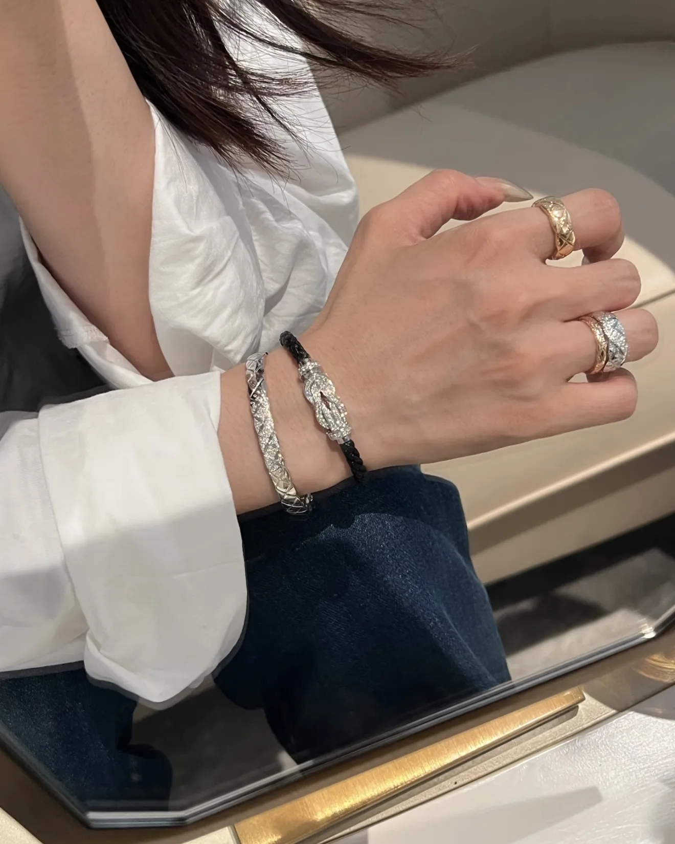 8° Degree Large Pavé Diamond Knot Rope Bracelet D23017112 — view 8
