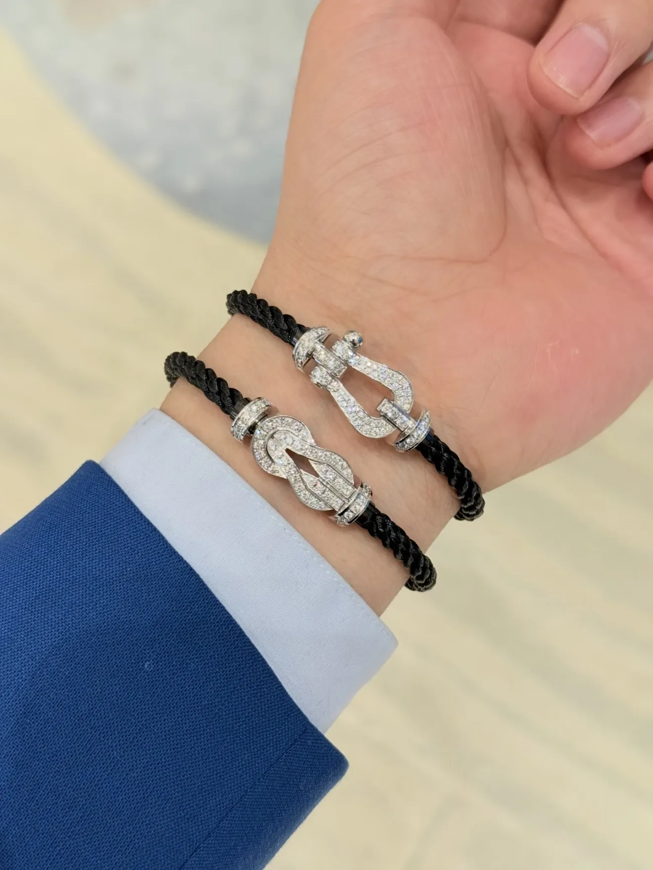 8° Degree Large Pavé Diamond Knot Rope Bracelet D23017112 — view 10