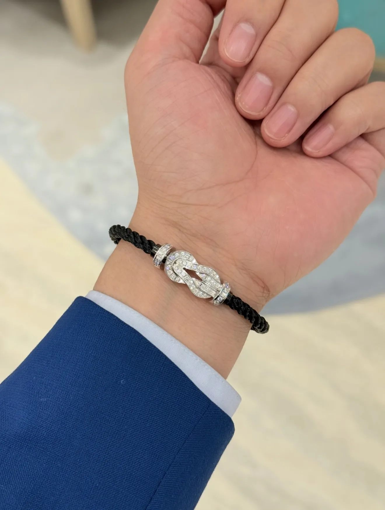 8° Degree Large Pavé Diamond Knot Rope Bracelet D23017112 — view 11