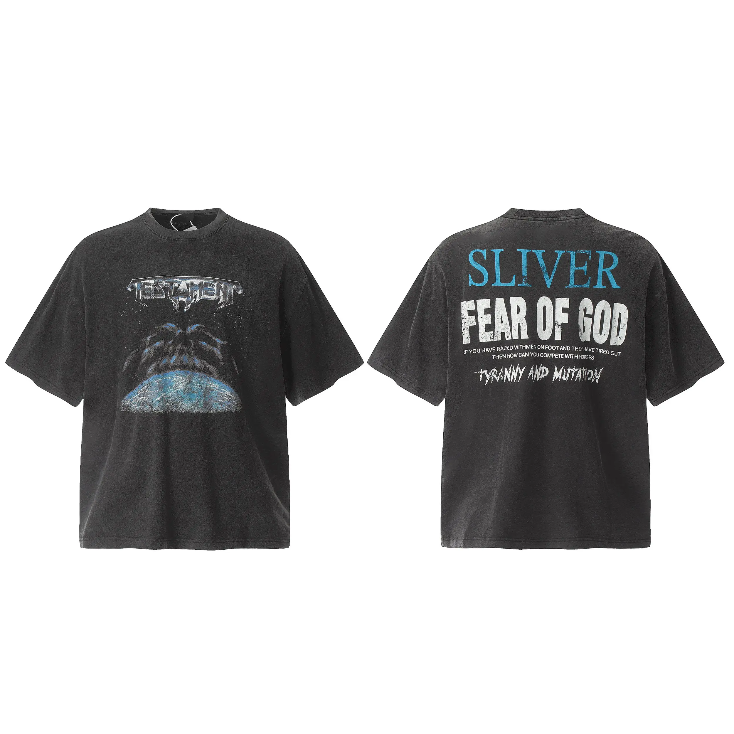 Vintage-Wash Graphic Print T-Shirt D8911530