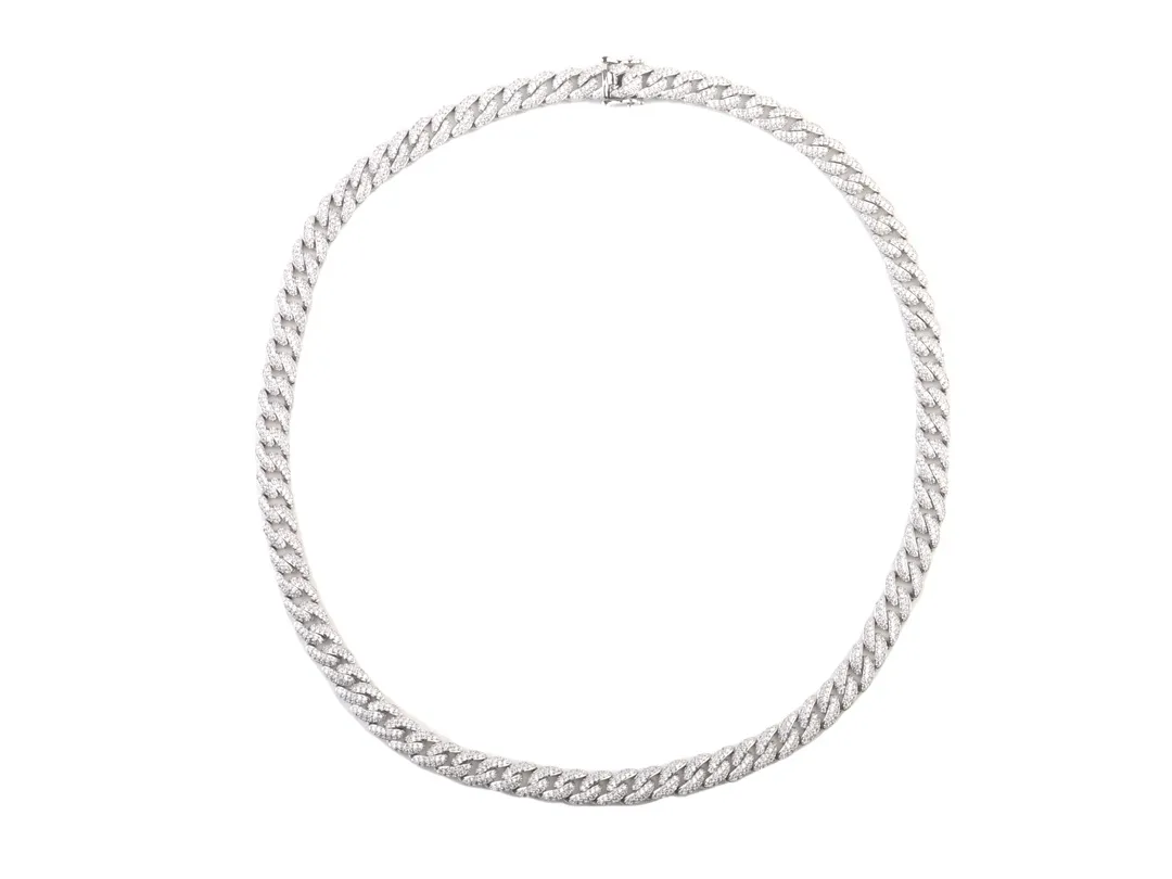 8mm Crystal-Embellished Cuban Link Chain Necklace D54017316