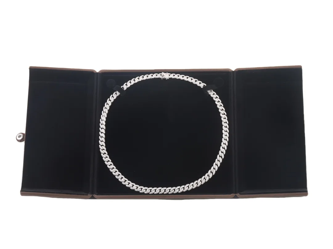 8mm Crystal-Embellished Cuban Link Chain Necklace D54017316 — view 3