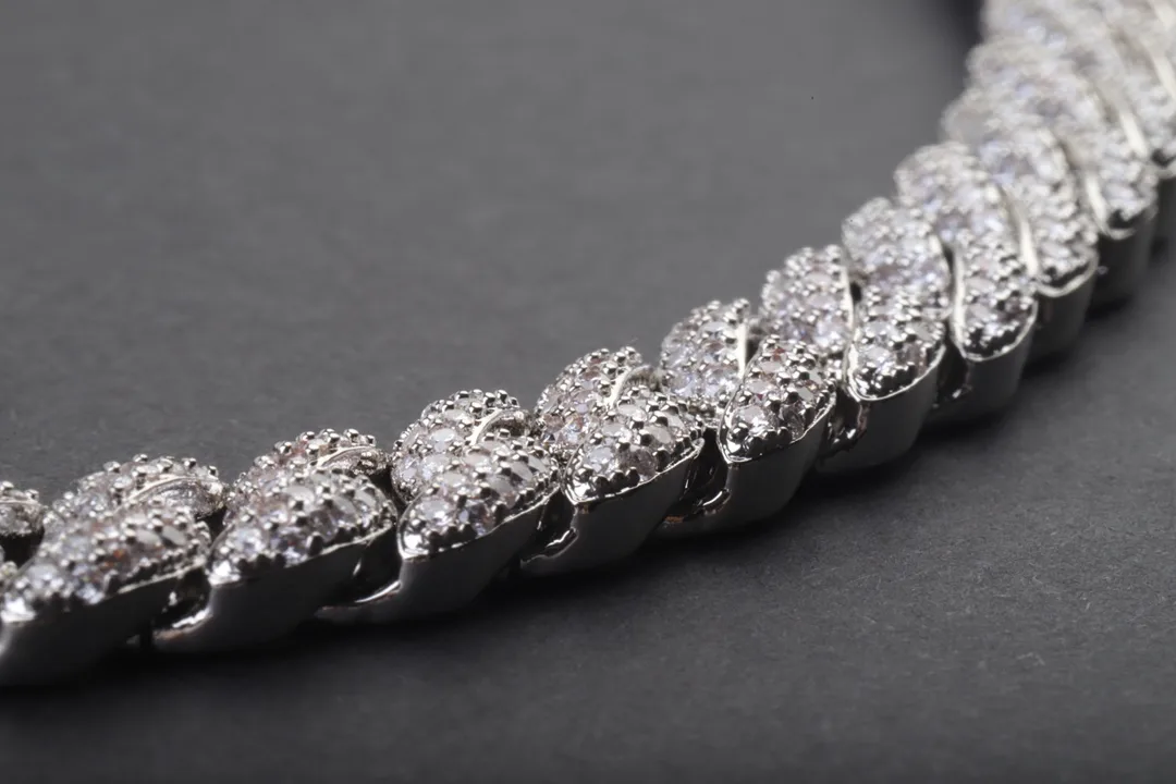 8mm Crystal-Embellished Cuban Link Chain Necklace D54017316 — view 6