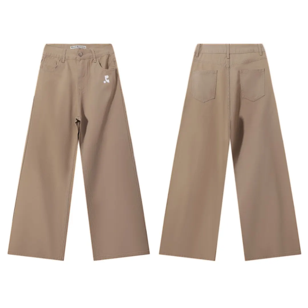 Wide-Leg Straight Denim Trousers D9515598