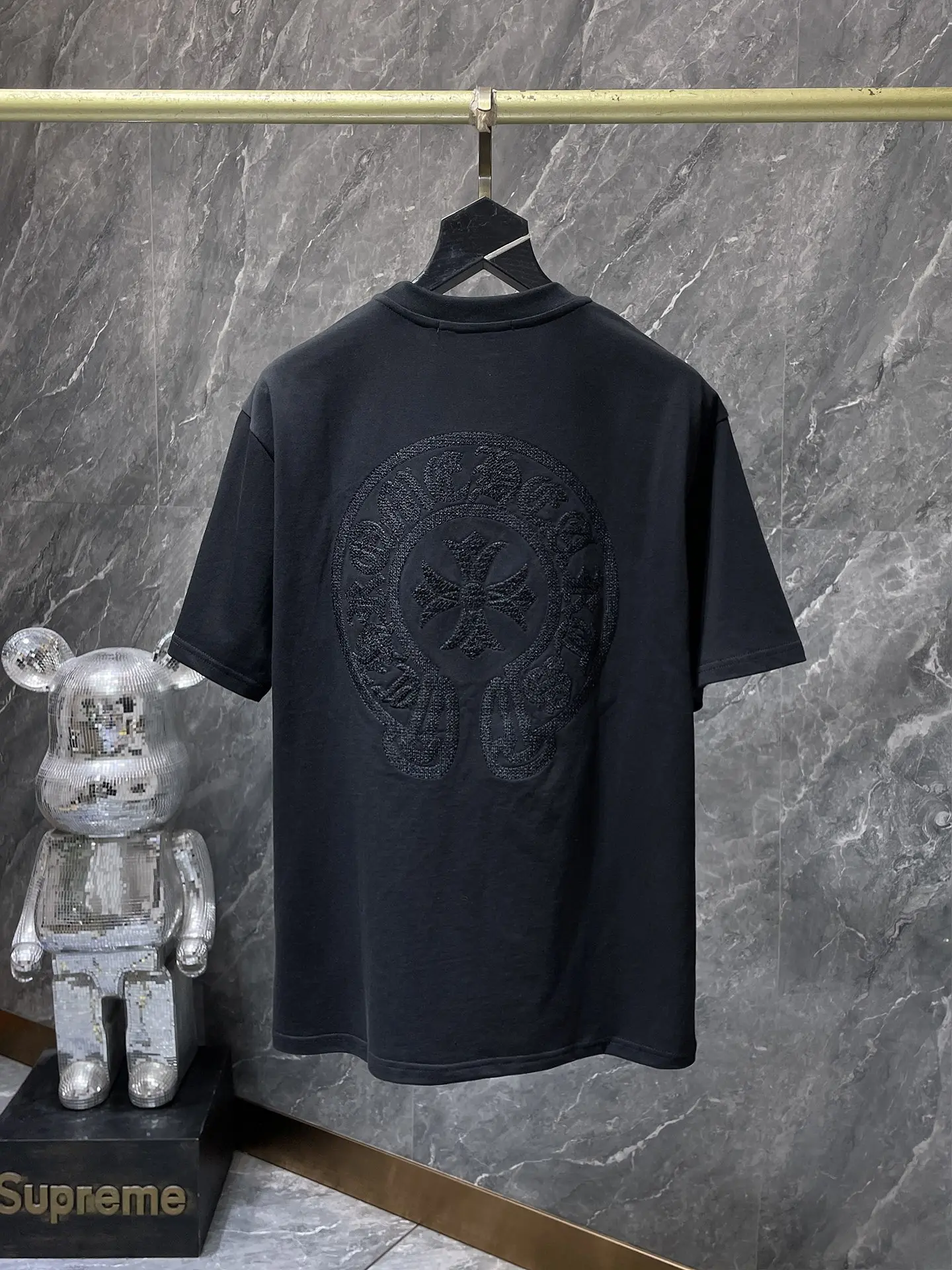 Horseshoe Cross Embroidered Cotton T-Shirt D6515477 — view 3