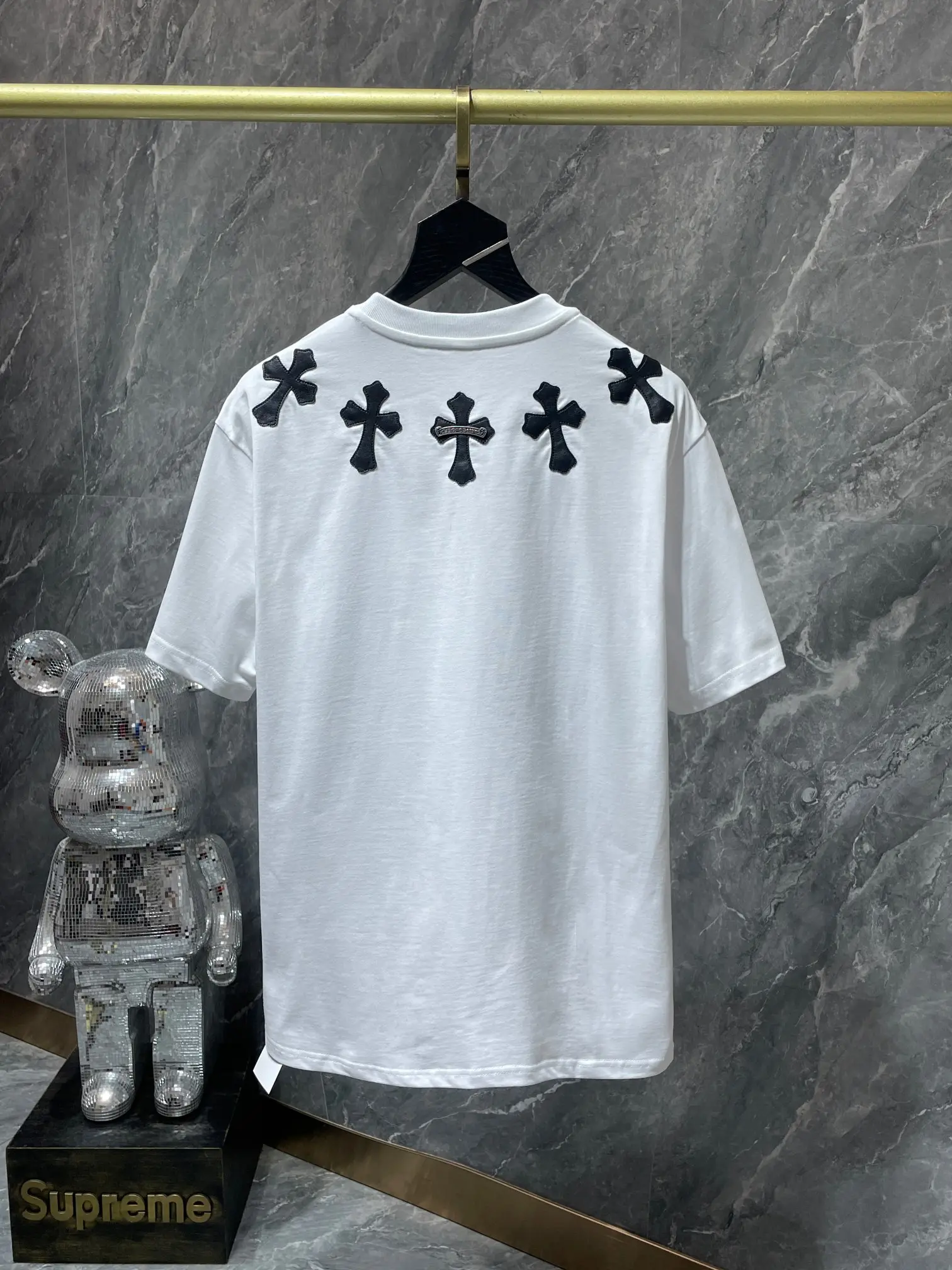 Leather Cross Patch Cotton T-Shirt D6015474 — view 7