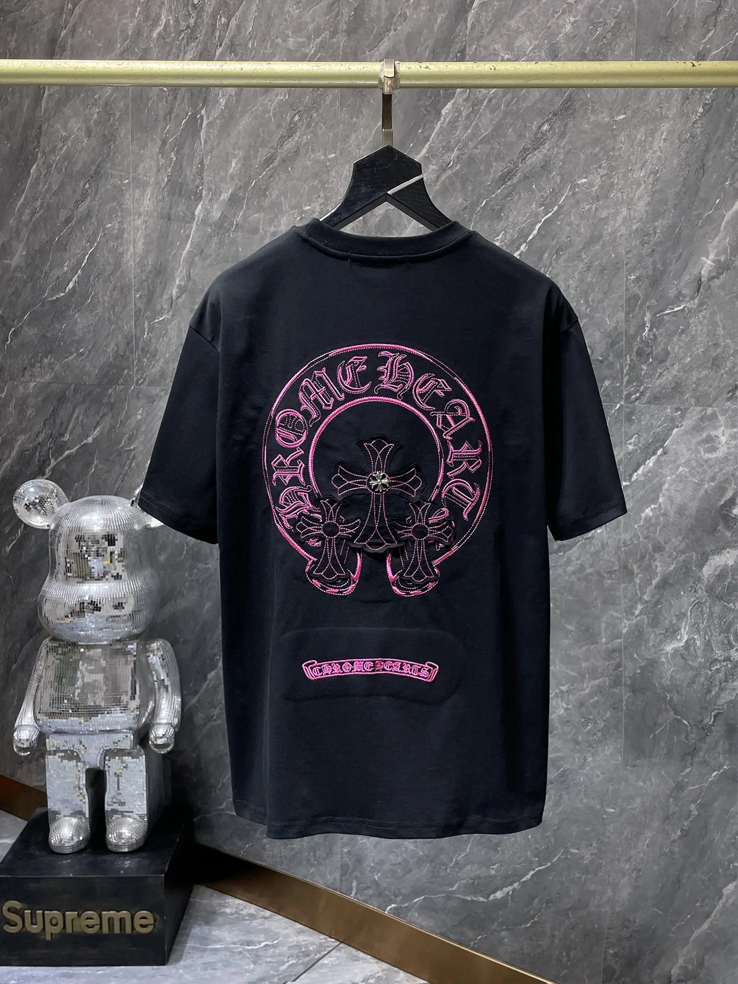 Embroidered Horseshoe Logo Cotton T-Shirt D11011640 — view 3