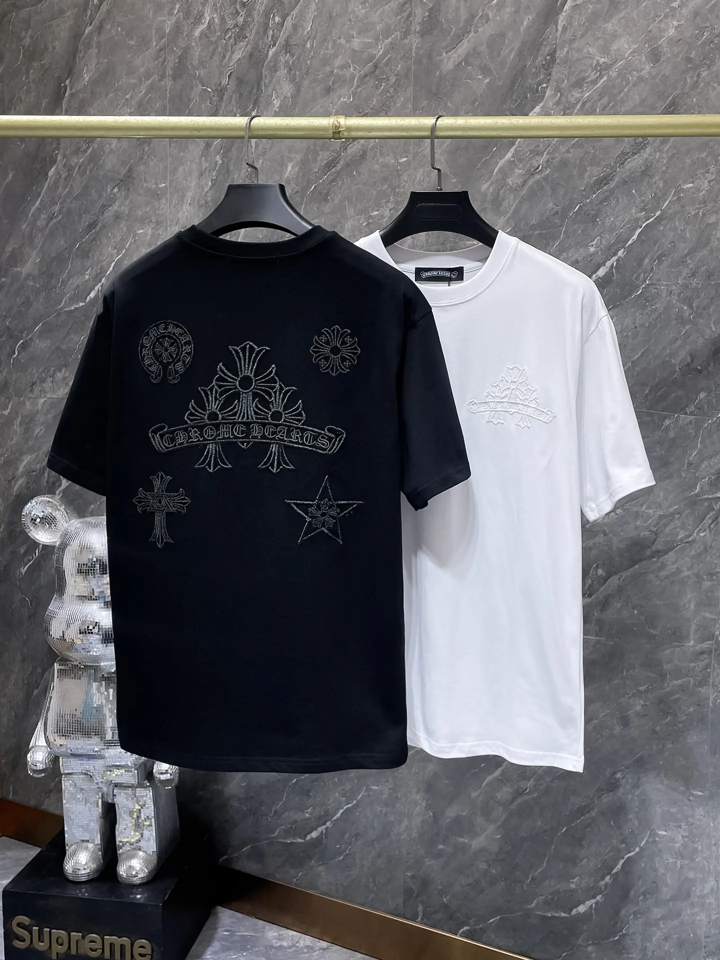 Embroidered Cross Logo Cotton T-Shirt D12011638