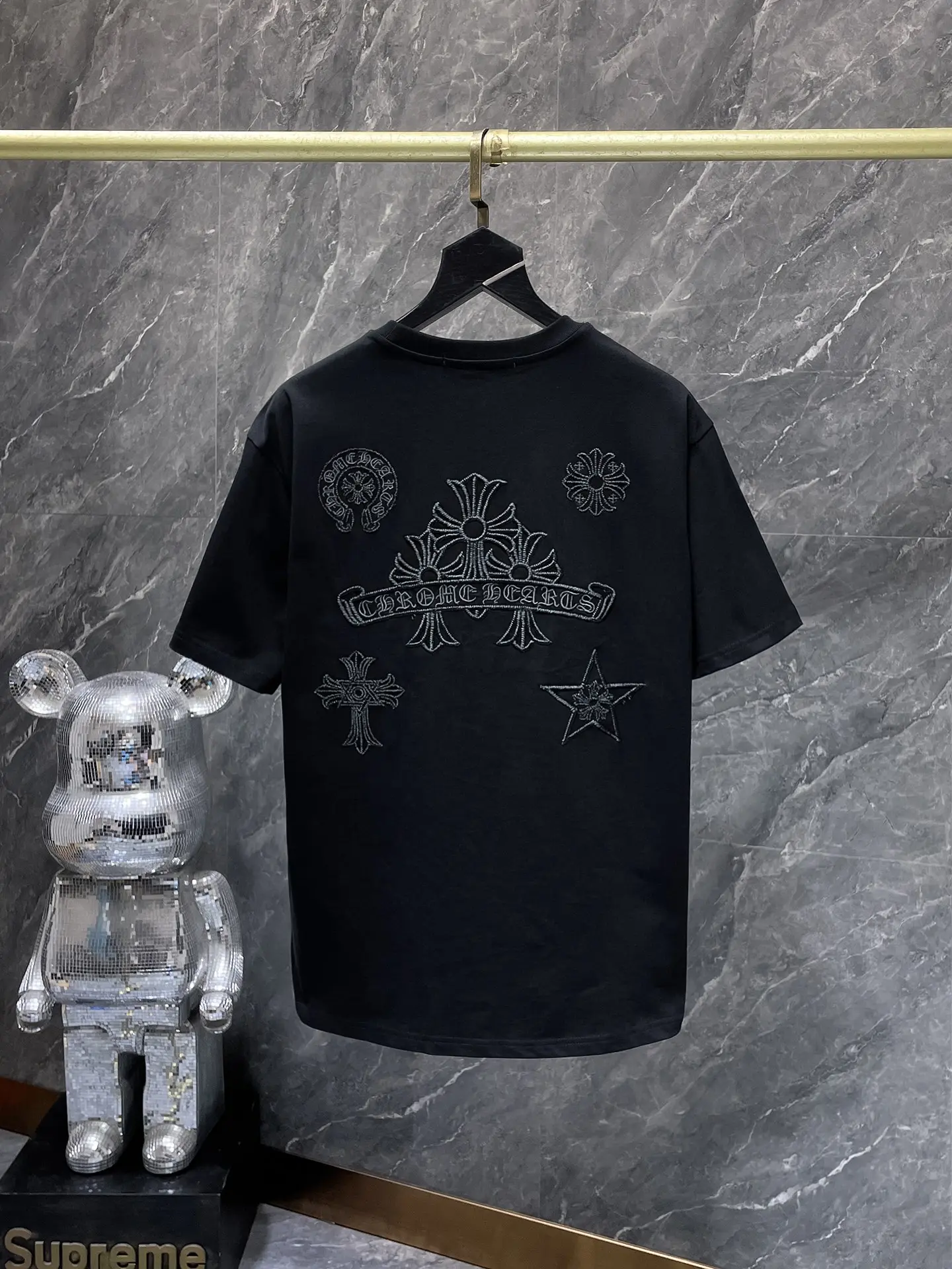 Embroidered Cross Logo Cotton T-Shirt D7015471 — view 3