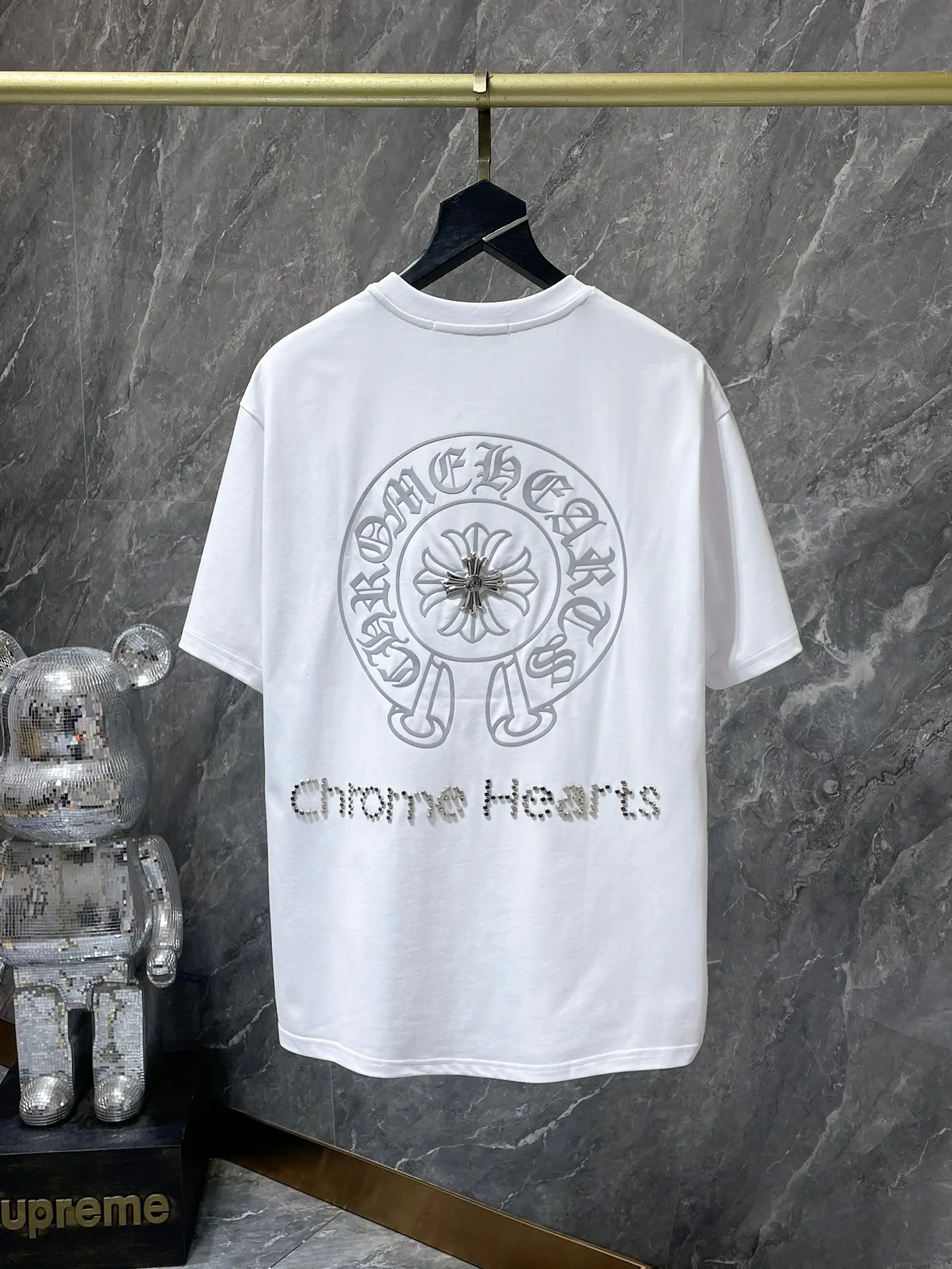 Horseshoe Logo Rhinestone Cotton T-Shirt D12011637 — view 6