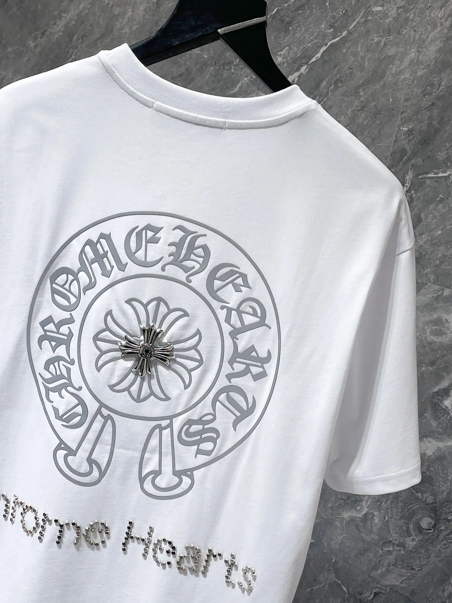 Horseshoe Logo Rhinestone Cotton T-Shirt D7015469 — view 3