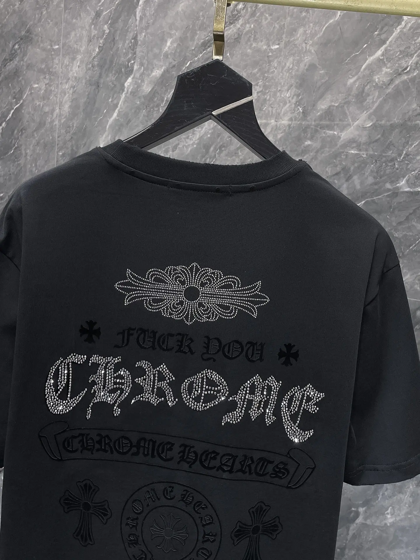 Rhinestone Embellished Cross T-Shirt D12011619 — view 5