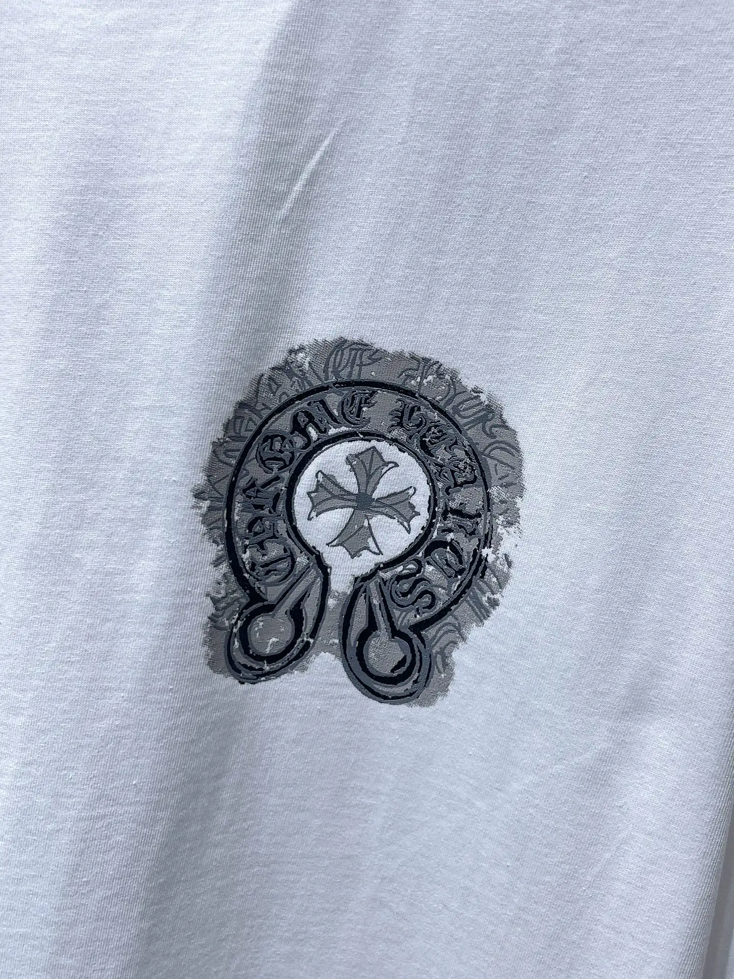 Horseshoe Logo Flocked Cotton T-Shirt D6515448 — view 2