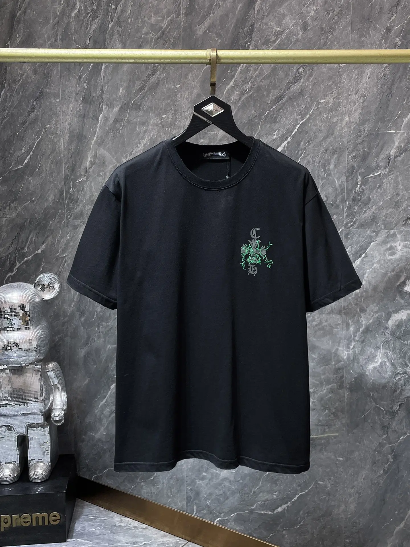 Embroidered Horseshoe Logo Cotton T-Shirt D12011600
