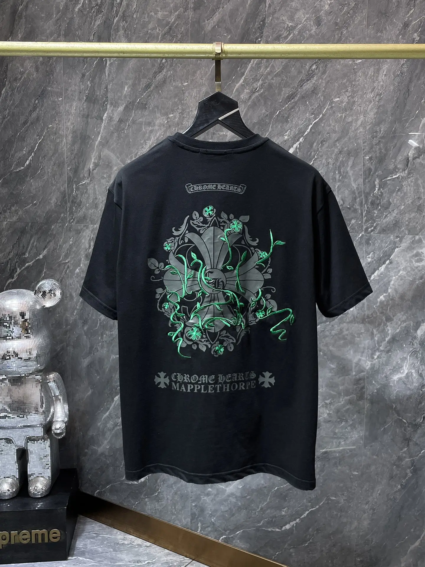 Embroidered Horseshoe Logo Cotton T-Shirt D12011600 — view 3