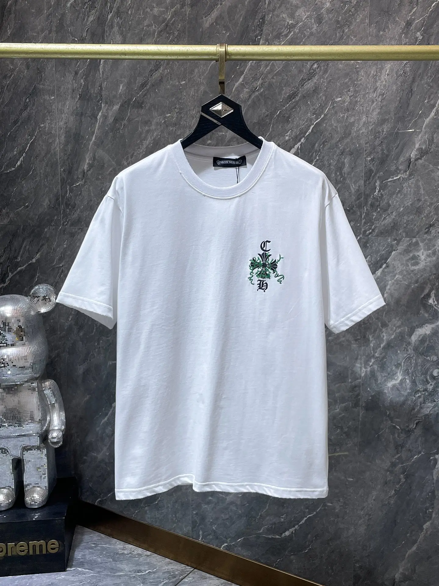 Embroidered Horseshoe Logo Cotton T-Shirt D7015436