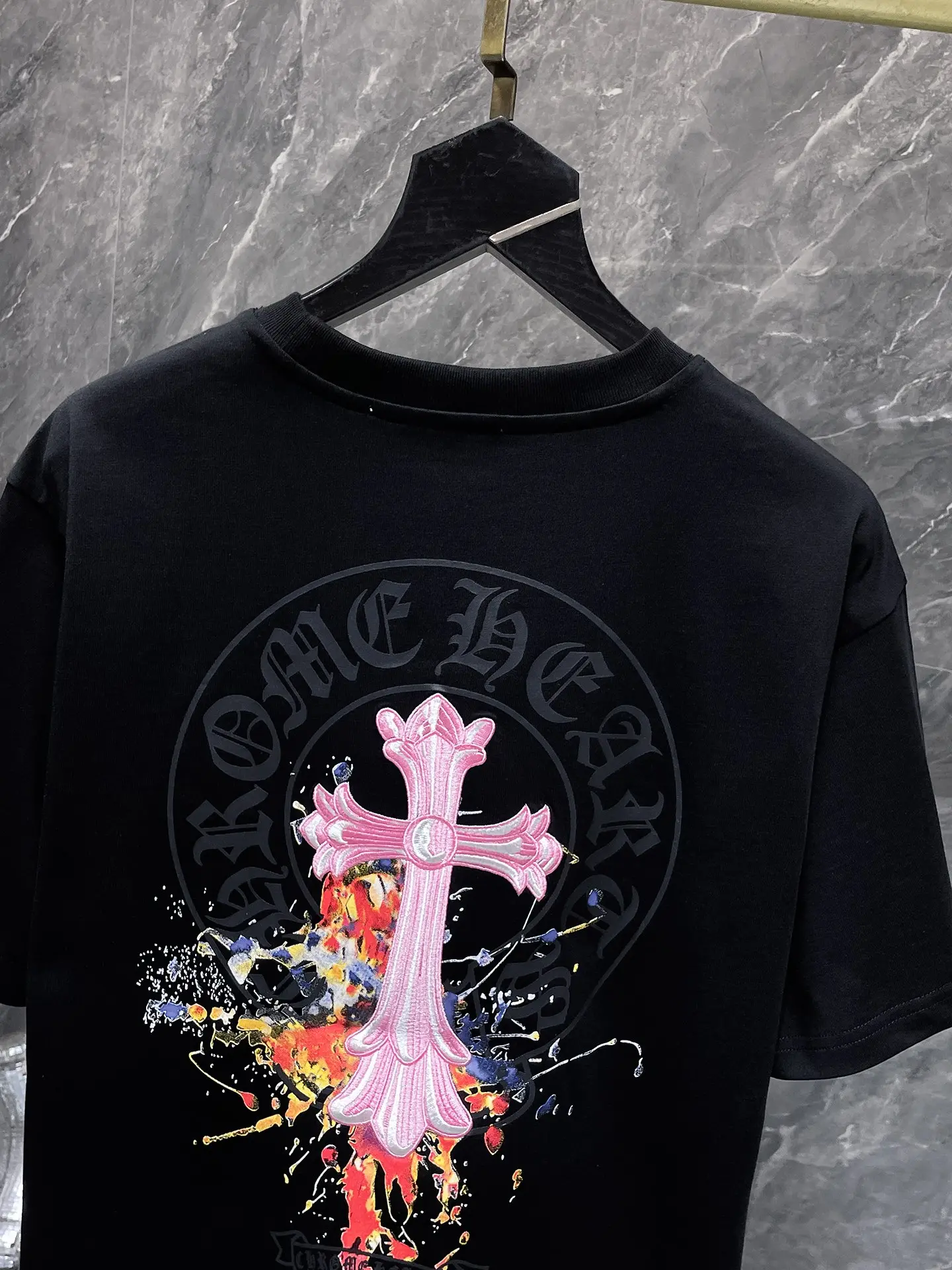 Paint-Splatter Cross Logo Cotton T-Shirt D7015426 — view 6