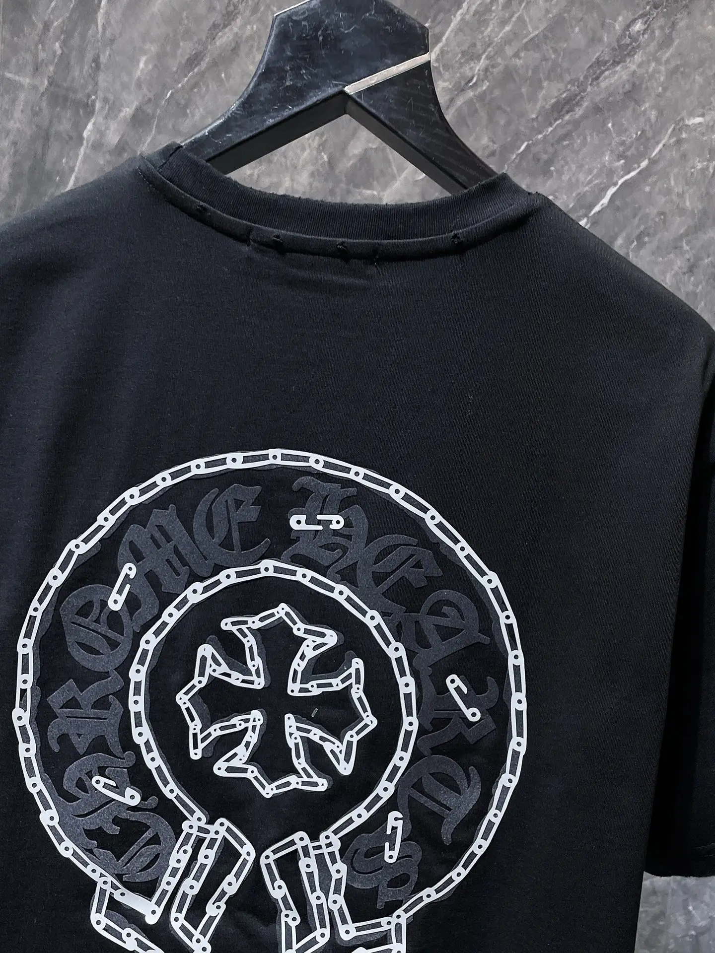 Horseshoe Logo Flocked Cotton T-Shirt D11811604 — view 6
