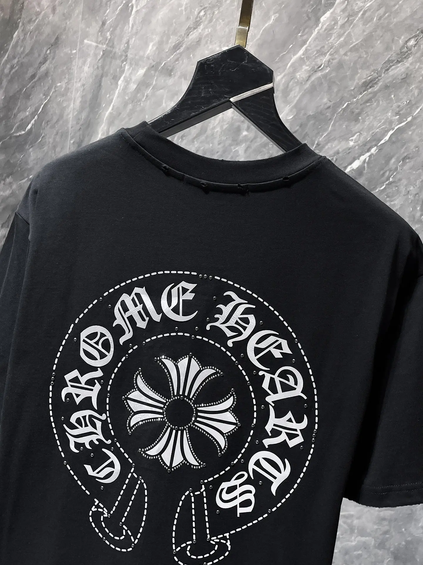 Rhinestone Horseshoe Logo Cotton T-Shirt D7015413 — view 5