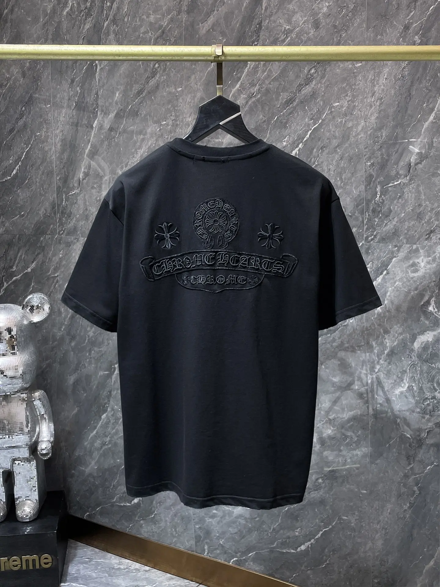 Embroidered Horseshoe Logo Cotton T-Shirt D6815409 — view 3