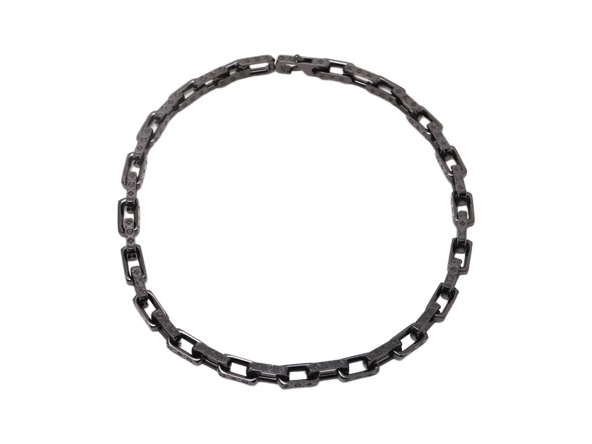 Monogram Engraved Chain Necklace (Titanium Steel) D15517448