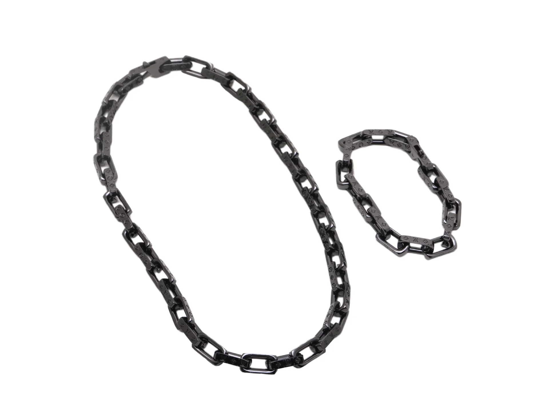 Monogram Engraved Chain Necklace (Titanium Steel) D15517448 — view 2