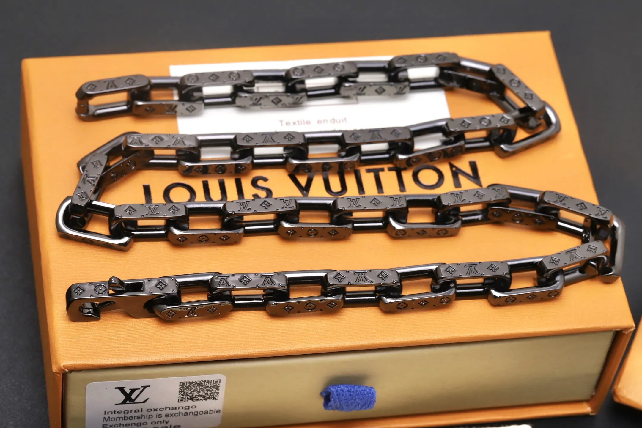 Monogram Engraved Chain Necklace (Titanium Steel) D15517448 — view 5