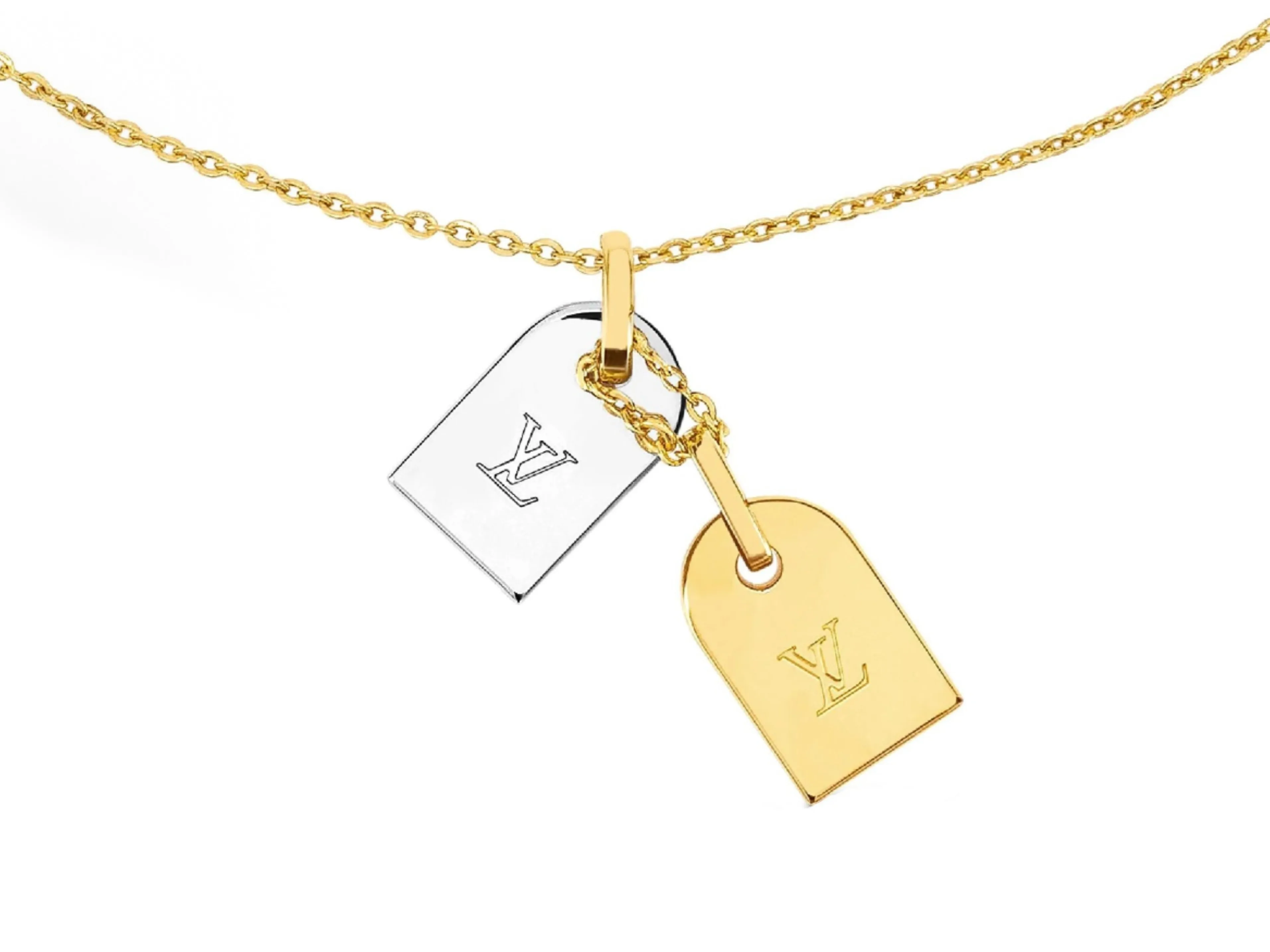 Nanogram Two-Tone Tag Pendant Necklace D11517638