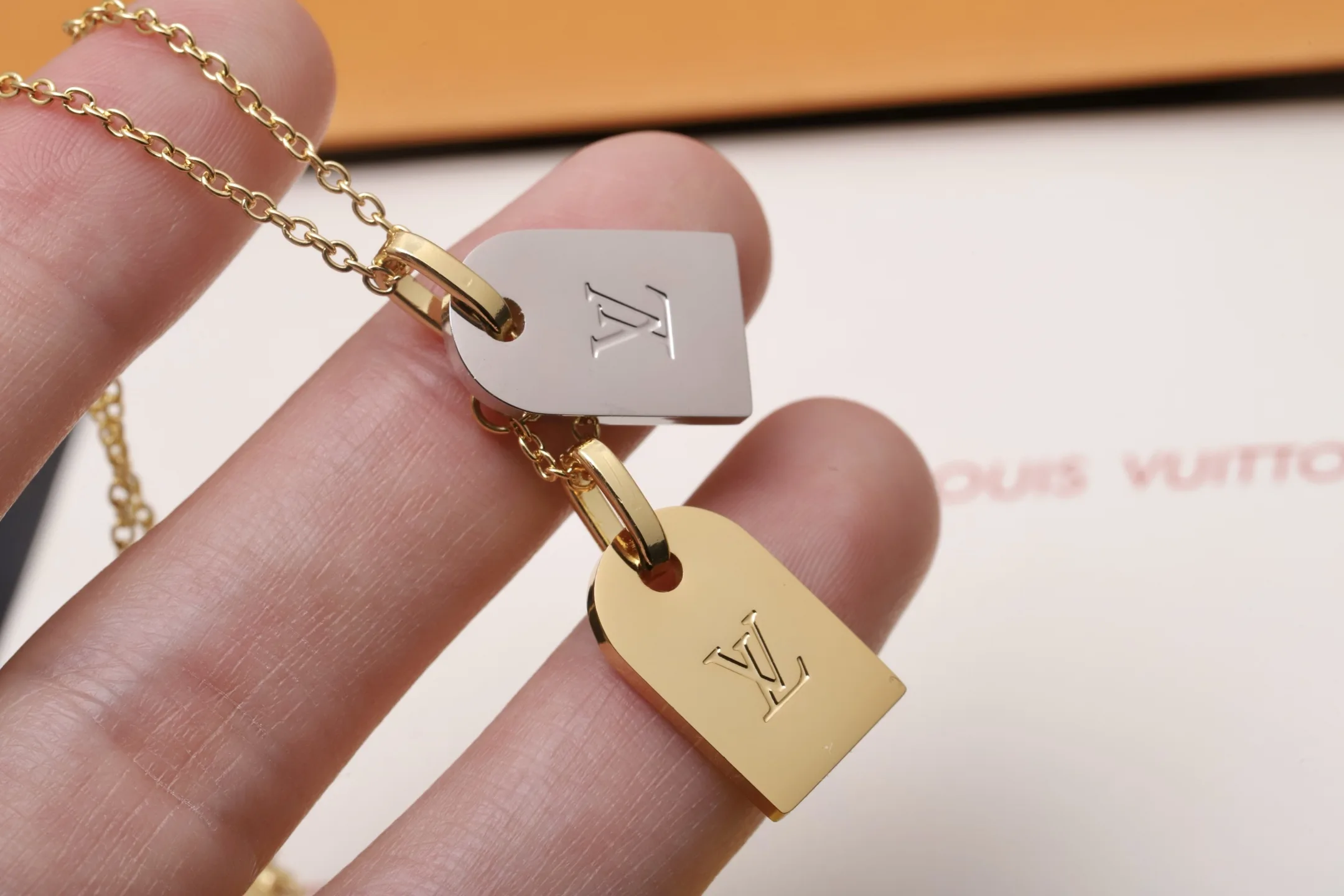 Nanogram Two-Tone Tag Pendant Necklace D11517638 — view 4