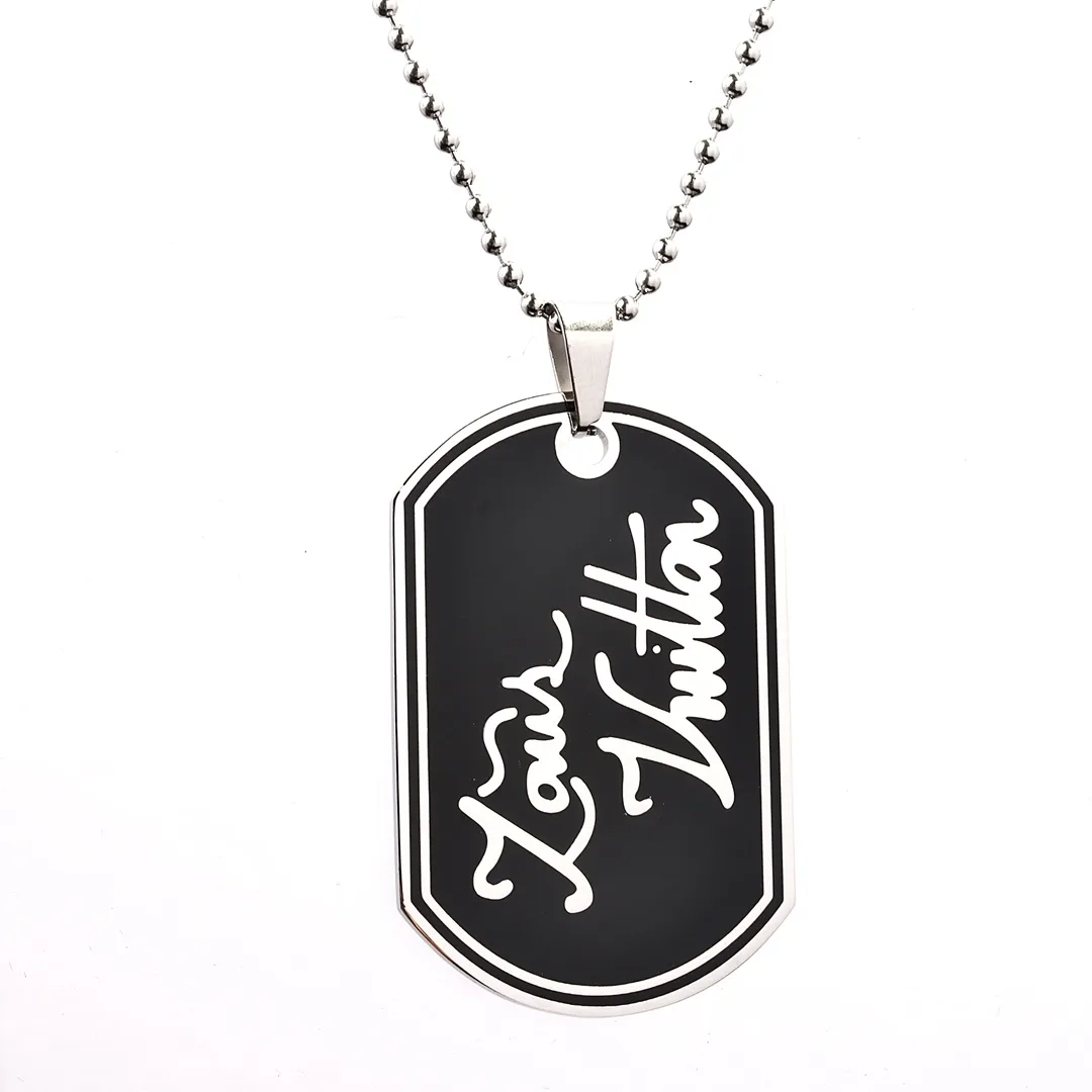 Logo Script Dog Tag Necklace (Titanium Steel) D10017354