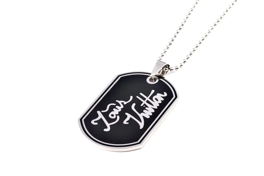 Logo Script Dog Tag Necklace (Titanium Steel) D10017354 — view 2