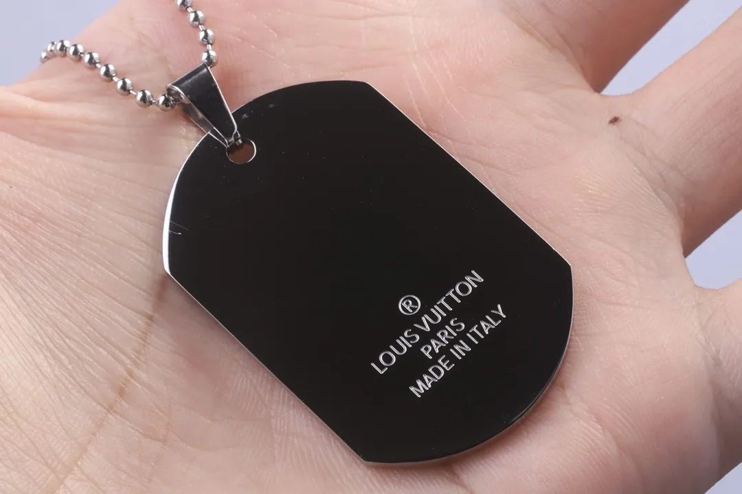 Logo Script Dog Tag Necklace (Titanium Steel) D10017354 — view 3