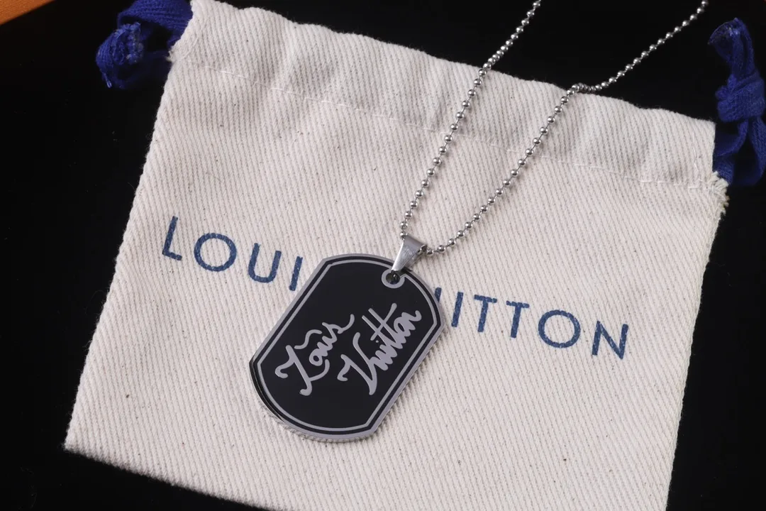 Logo Script Dog Tag Necklace (Titanium Steel) D10017354 — view 4