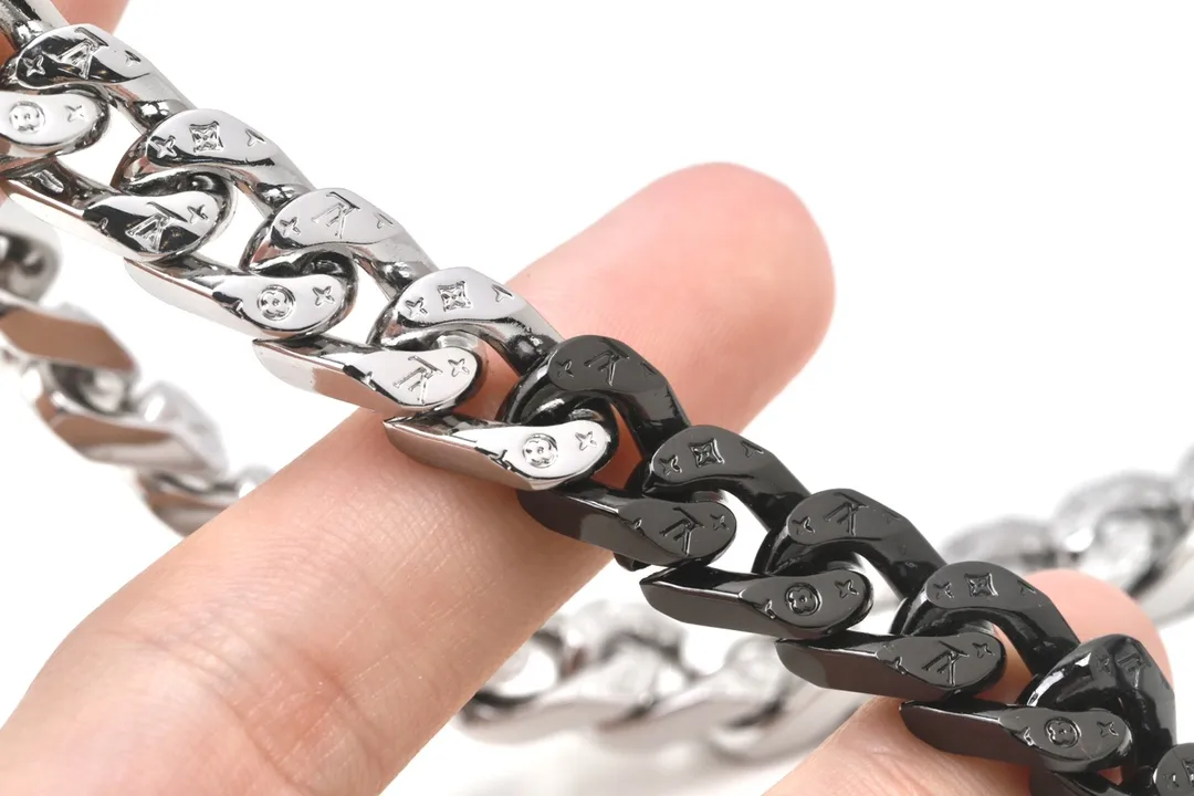 Monogram Chain Links Necklace (Titanium Steel) D17017356 — view 3
